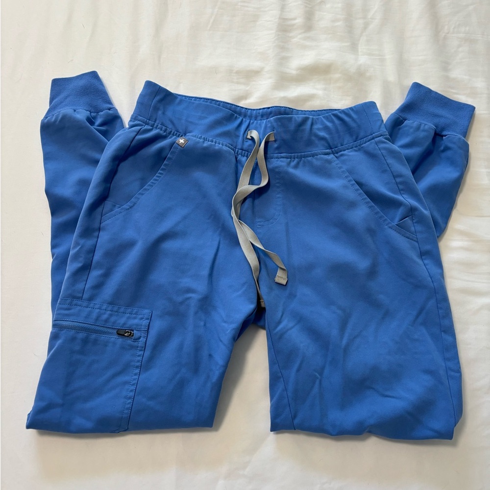 Figs Womens Sz XS Blue Cargo Joggers Scrub Pant